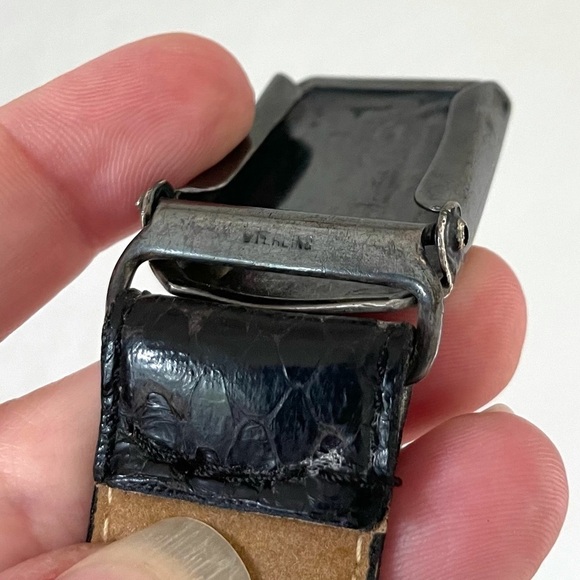 Vintage Pierre Cardin French Sterling Silver & Snake Belt - Picture 4 of 9